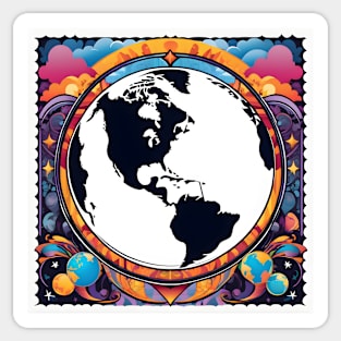 Psychedelic earth Sticker